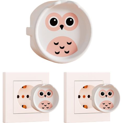 4 Baby-steckdosenabdeckungen, Niedliche Steckdosenabdeckung, Kindersichere Steckdosen (weiß).