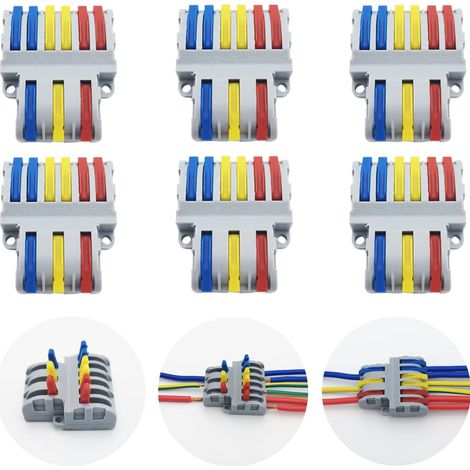 Spl-63 Schnellverbinder – 6er-pack – 250 V 32 A – 0,08–4 Mm² Kabel – Flammhemmendes Pa66-nylon – M3-schraubbefestigung