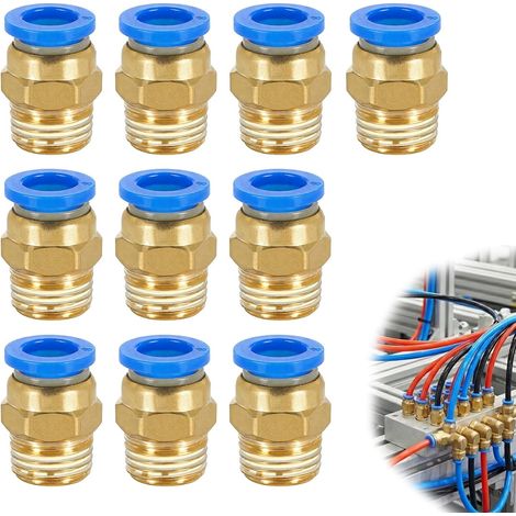 10 Stück 8 Mm Schlauch-außendurchmesser X 1/4 Bsp Außengewinde Gerade Push-to-connect Pneumatik-kupplungen, Für Druckluftsysteme - Kompatibel Mit Luftkompressoren Und Industrieller Automatisierung (pc