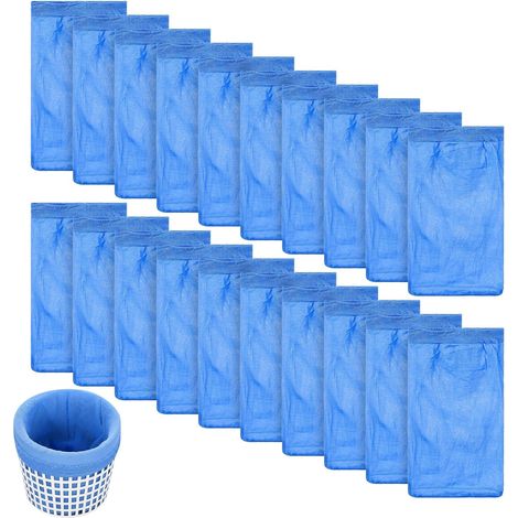 20 Stück Poolsocken, Schwimmbadsocken, Feinmaschige Nylon-schwimmbadsocken, Halten Schmutz Und Blätter Zurück (blau)
