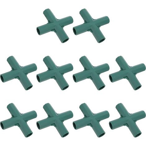 Packung Mit 10 Pvc-kreuzstücken (16 Mm) Für Die Montage Von Gartenrahmen Und Bewässerungssystemen – Flexible Vierwegeverbinder Für Nutzpflanzen