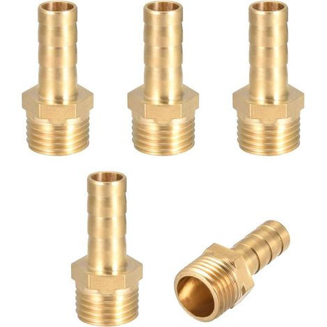 5-teiliger Schlauchverbinder Aus Messing Mit Widerhaken, 8-mm-widerhaken X G1/4-außengewinde-schlauchadapter, Messing-widerhakenverbinder