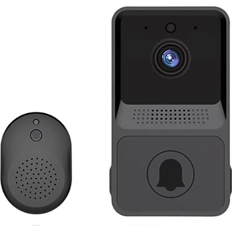 (schwarz) Kabellose Video-türklingel, Smarte Wlan-video-türklingel Mit Gong, Türklingel-set Mit Hd-video, 2,4-ghz-wlan
