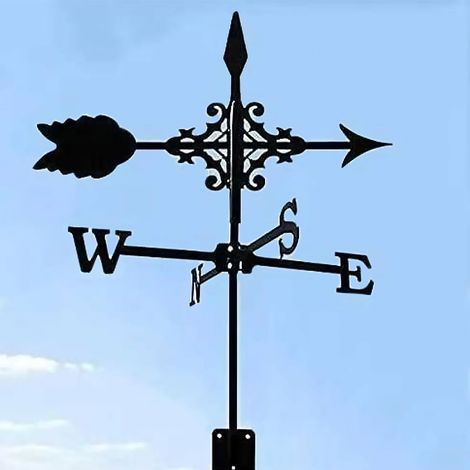 Wetterfahne – Robuste Wetterfahne Aus Metall Zur Wettervorhersage – Wetterfahne Mit Ständer – Dekorative Figur Für Garten, Terrasse Und Dach (gekreuzte Wetterfahne)