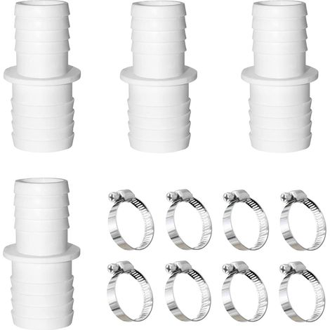 38-mm-poolschlauchverbinder, 4-teiliger Gartenschlauchadapter, 38-zu-38-poolschlauchadapter, Poolzubehör Mit 8 Stahlschlauchschellen