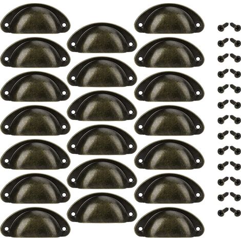 Muschelförmiger Schubladengriff, Türgriff, Dekorativer Muschelgriff Für Möbel, Schubladen, Schränke Und Kommoden, Mit Schrauben, 20 Stück