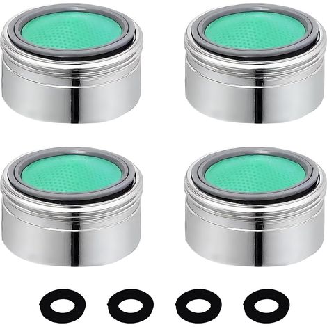 4-teiliges Set Aus 24-mm-wasserhahn-luftsprudlern Aus Verchromtem Messing Mit Kugelförmigem Kalkfilter – Spart Bis Zu 60 % Wasser Und Energie – Wasserdurchfluss 5 L/min