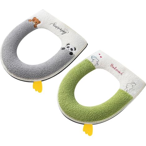 Weicher Und Dicker Wc-sitzbezug, 2-teiliges Wc-sitzkissen-set Mit Griff, Winter-wc-sitzkissen Zum Warmhalten Für Ovale Wc-sitze, 38 X 43 Cm