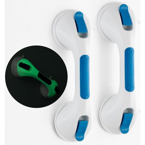 Duschhaltegriff Mit Nachtleuchtfunktion, 31 Cm Saugnapfgriff, 2er-pack, Tragkraft 110 Kg, Sicherheits-haltegriffe – Blau