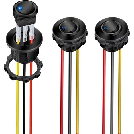 Stück Blaue Led-ein/aus-wippschalter Mit Rundem Gehäuse, 3-polig, 12 V Dc-20 A / 24 V Dc-10 A Für Pkw, Lkw/kfz-wippschalter