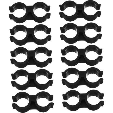 10-teiliges Set Doppelclips Für Besen- Und Kehrschaufelstiele, Besen- Und Rechenstielhalter, Haushaltsaufbewahrungszubehör