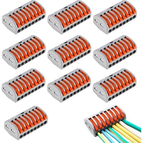 10 Stück Kompakte 8-polige Elektrische Steckverbinder, Klemmenblock-steckverbinder, Kompakte Federklemmenblock-steckverbinder