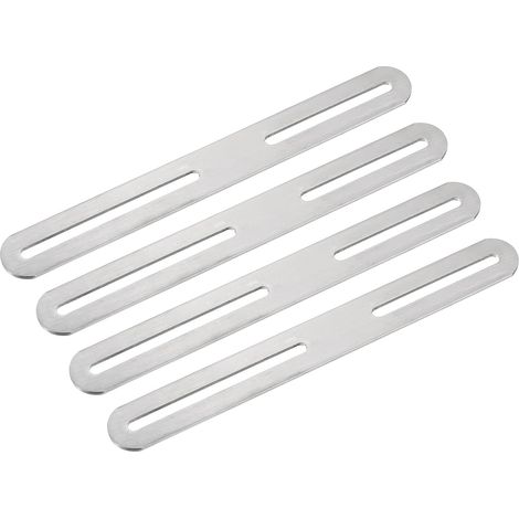 Satz Mit 4 Verstellbaren Edelstahl-eckwinkeln, 210 X 24 Mm, Flache Und Dicke Winkel, Für Feste Möbelregalverbinder (silber)