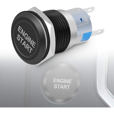 12v 19mm (schwarz), Motorstart-druckknopf, Wasserdichter Zündstartschalterknopf Für Autos