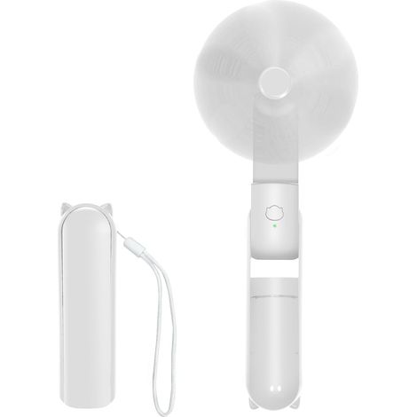 Mini-tragbarer Ventilator, Faltbar, Wiederaufladbar, Usb-tischventilator, 3 Geschwindigkeitsstufen Mit Externem Akku, Fürs Büro (weiß)