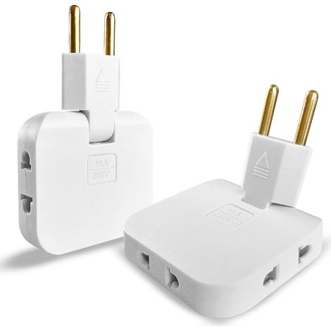 2x Flache Steckdosenleiste Mit 3 Um 180° Schwenkbaren Steckdosen, Eu-us-adapter, 16 A/250 V, Ultraflach Für Beengte Platzverhältnisse