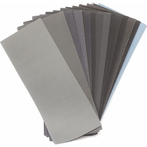 Schleifpapier-set. Ultrafeines Schleifpapier, Körnung 120 Bis 10000, 17 Körnungen, Geeignet Zum Schleifen Von Metall Und Holz (9 X 3,6 Zoll Blätter, 17 Blatt).