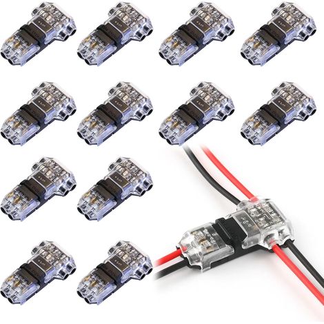 12 Stück Elektrische Steckverbinder, Abzweigverbinder, 3-wege-2-pin-steckverbinder Für Automobilanwendungen, T-haken-spannverbinder, Lötfrei, Wasserdicht, Für 20/ Μm Elektrische Kabel