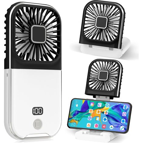 Mini-handventilator Mit 4 Usb-geschwindigkeitsstufen – Kleiner, Tragbarer Ventilator – 3000-mah-akku – Für Büro, Zuhause Und Outdoor-aktivitäten – Schwarz