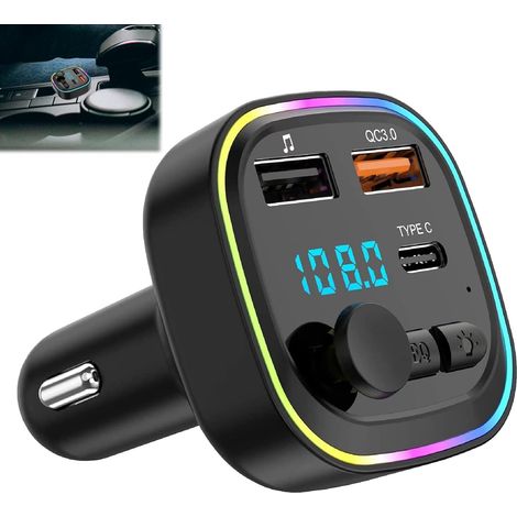 Bluetooth-fm-transmitter Fürs Auto (5,3 Ghz), 36-w-pd-zigarettenanzünder-ladeadapter & 18-w-qc3.0-transmitter, Unterstützt Tf-karten