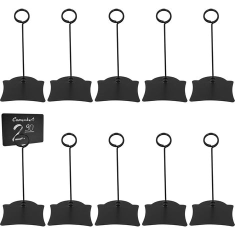 Fotoclip-halter Für Etiketten – Schwarze Lebensmittelhalter Für Preise, Tischnummern, Notizkarten, Nummern, Kuchen, Produktetiketten, 10 Stück