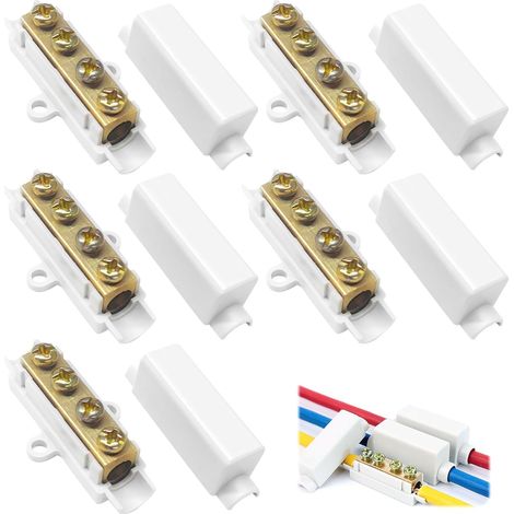 Stück Messing-doppelschrauben-leiterverbinder, Abs-gehäuse-klemmenblock, Flammhemmendes Abs Für Kabel Von 2,5–16 Mm², 1000 V, 100 A, Zk-1116