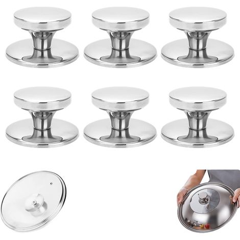 6-teiliges Set Deckelknöpfe, Topfdeckelknöpfe, Ersatzgriffe Für Wokdeckel, Edelstahl, Für Wasserkocher, Bratpfannen Und Töpfe