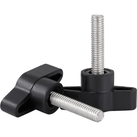 Vis Papillon À Oreilles, Mancheron Blocage Brancard, M6 X 20, Lot De 2 Noire