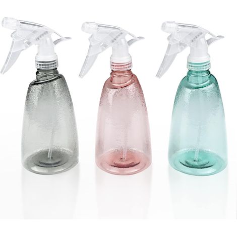 3-teiliges Set Leerer 500-ml-sprühflaschen, Nachfüllbare Sprühflaschen Aus Kunststoff Mit Auslöser, 2 Sprühmodi, Transparente Sprühflaschen