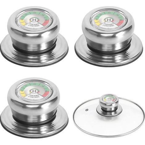 3-teiliges Topfdeckel-set Mit Thermometer, Glasdeckelgriff, Topfdeckelknöpfe, Topfdeckelgriff, Topfdeckelknopf Für Pfannen