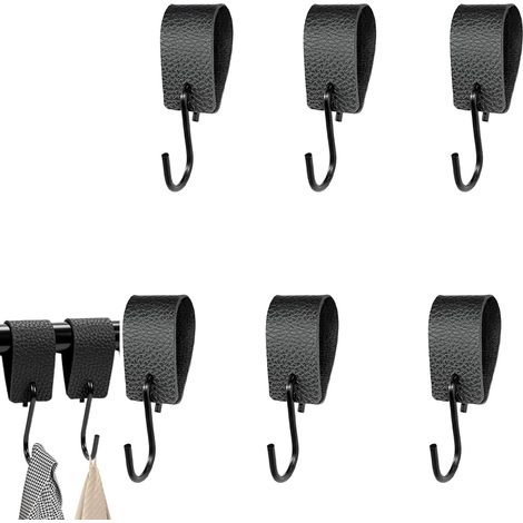 S-haken, 6 Stück Hängehaken Mit S-förmiger Lederschlaufe, Metallhaken Für Küche, Bad, Schlafzimmer, Mini-s-haken (schwarz)