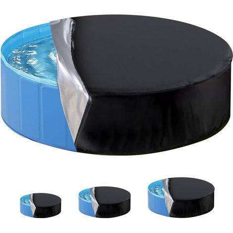 Hundepoolabdeckung, Runde Poolabdeckung 160×30 Cm, Strapazierfähige, Wasserdichte Oxford-poolabdeckung