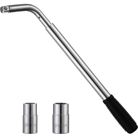 Teleskop-radmutternschlüssel, Ausziehbar 17/19 Mm Und 21/23 Mm Mit Stiften Für Die Reifenreparatur An Wohnwagen, Lkw Und Pkw.