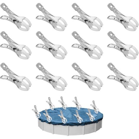 12 Metall-federklemmen, Befestigungsklemmen Für Gewächshäuser Mit Schutzfolie, Klemmen Für Aufstellpools, Hochleistungsklemmen