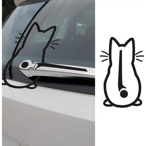 (200×320×1) Katzen-scheibenwischeraufkleber, Lustiger Kätzchen-scheibenwischeraufkleber, Niedlicher 3d-heckscheibenaufkleber, Autoaufkleber Für Computerwand