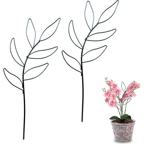 Set Mit 2 Schwarzen Pflanzenstützen Für Zimmerpflanzen, Kletterpflanzenstützen, Metallstützen Für Kletterpflanzen, Geeignet Für Monstera, Kletterpflanzen, Topfpflanzen Und Blumen