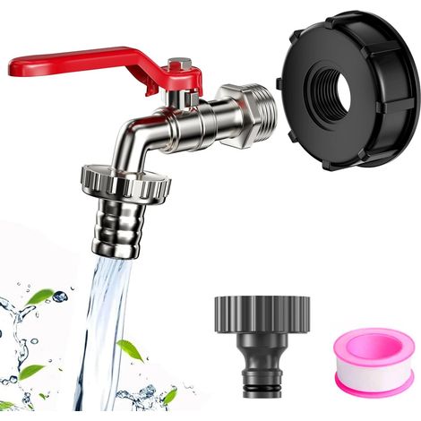 1000-liter-zinklegierungs-tankhahn, Regenwassernutzungsventil, Ibc-tankanschluss, Wassertank-adapterstecker, Gartenhahn
