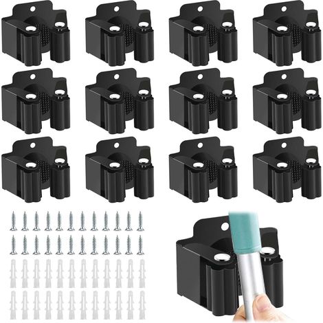 Set Mit 12 Wandhalterungen, Wandbesenhaltern, Wandhalterungen, Werkzeughaltern, Werkzeughaltern Zum Aufhängen Von Gartengeräten Und Besen