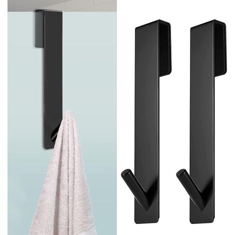 Stück Duschtürhaken, Duschhaken Ohne Bohren, Wandmontage-duschkabinenhaken, Duschhaken Aus Edelstahl, Für Glasstärken Von 6-12 Mm (schwarz)
