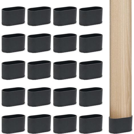 20 Stuhlbeinschoner Aus Polyethylen (pe), Tritthockerkappen, Stuhlbeinschoner, Möbelbeinschoner Für Tischbeine – 20 X 40 Mm, Oval