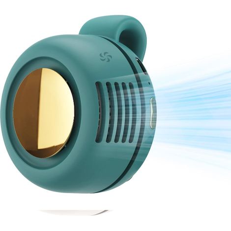 Mini-tragventilator, 3 Geschwindigkeitsstufen, Kleiner Tragbarer Turboventilator, Usb-wiederaufladbarer Taschenventilator, Hängeversion (grün)