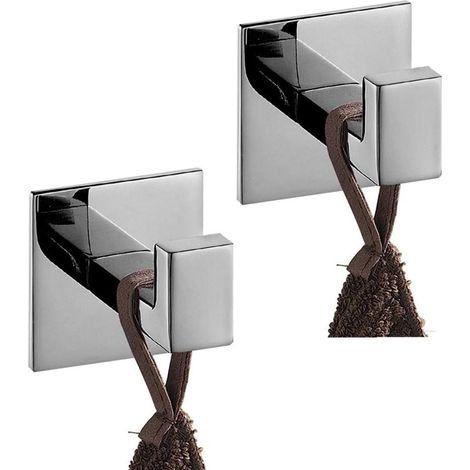 2-teilige, Selbstklebende Handtuchhaken Aus Chrom, Kein Bohren Erforderlich, Wandhaken Aus Edelstahl, Wandhaken Für Badezimmer