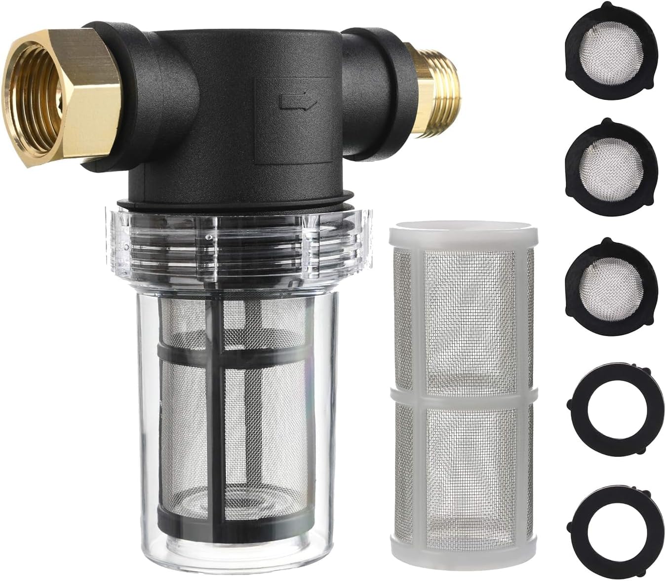 Hochdruck-wasserzulaufschlauchfilter Sedimentwasserfilter, 40- Und 100-mesh-sieb, Kompatibel Mit Gartenschläuchen Und Hochdruckreinigerpumpen