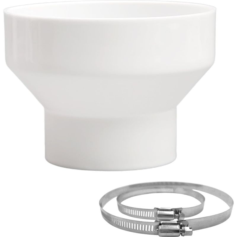 Reduzierstück 150 Auf 100 Mm – Abluftkanal – Lüftungskanaladapter 150 Mm Auf 100 Mm – Mit 2 Edelstahlklemmen – Rundkanal Für Lüftungsanlage
