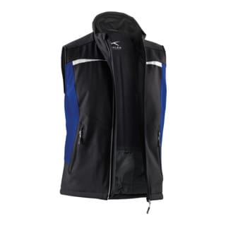 Kübler Wetter-Dress Softshell Weste 7041 schwarz/kornblumenblau Größe 4XL
