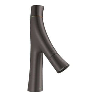 hansgrohe Zwei-Griff-Waschtischarmatur 80 Axor Starck Organic A 116mm, unver Abl.garn, brush. bla vc