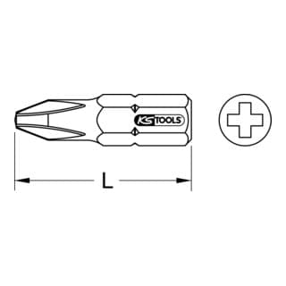 KS Tools 1/4" EDELSTAHL Bit, 25mm, PH3