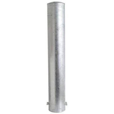 Schake Stahlrohrpoller Ø 193 x 3,6 mm ortsfest, zum Einbetonieren feuerverzinkt / weiß beschichtet, feuerverzinkt, Gesamtlänge: 2000 mm, mit aufgeschweißter Stahlkappe