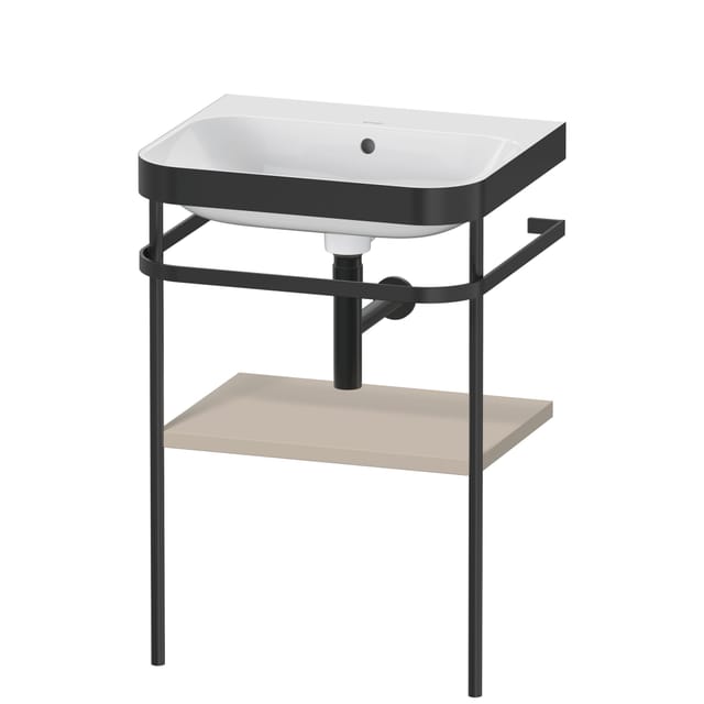 Duravit Möbelwaschtisch-Kombi Happy D.2 Plus 57,5x49cm, o. HL, Tau s-matt, m Konsole