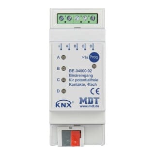Mdt Technologies Binäreingang 4-fach 2te Reg, Potentialfrei Be-04000.02